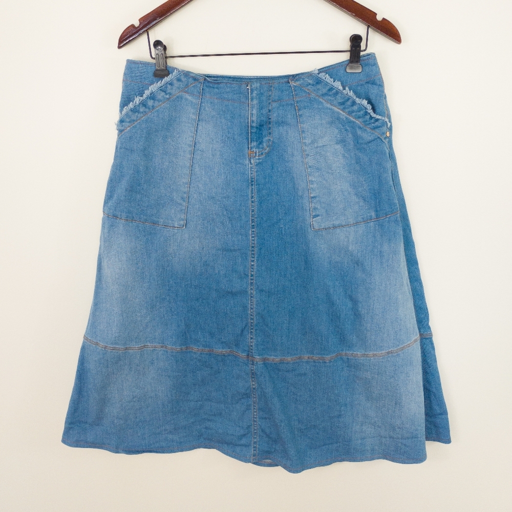 River Woods Denim Skirt Blue Size 38